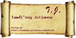 Tamássy Julianna névjegykártya
