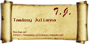 Tamássy Julianna névjegykártya